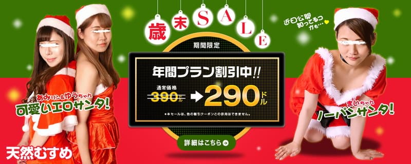【天然むすめ】冬割 年間プラン100ドル割引
